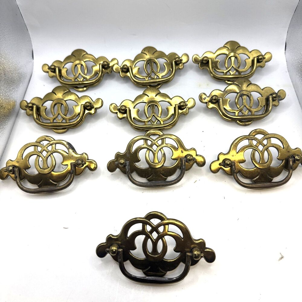 Vintage KBC 43422 Decorative Brass Drawer Bail Pulls, Lot Of 10 1992 celtic